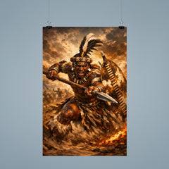Shaka kaSenzangakhona in stabbing spear stance poster 9