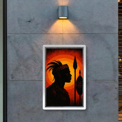 Shaka kaSenzangakhona spear silhouette portrait poster 2