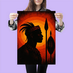 Shaka kaSenzangakhona spear silhouette portrait poster 3