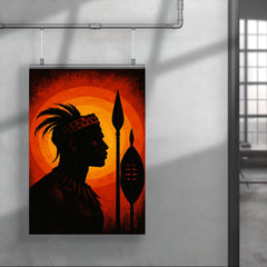 Shaka kaSenzangakhona spear silhouette portrait poster 4