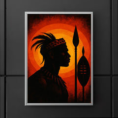 Shaka kaSenzangakhona spear silhouette portrait poster 5