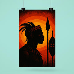 Shaka kaSenzangakhona spear silhouette portrait poster 6