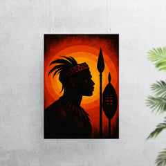 Shaka kaSenzangakhona spear silhouette portrait poster 7