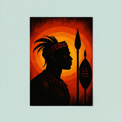 Shaka kaSenzangakhona spear silhouette portrait poster 8