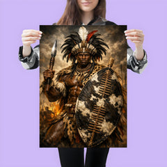 Shaka Zulu with iklwa and oxhide shield poster 3