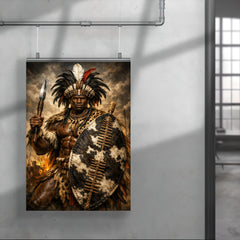 Shaka Zulu with iklwa and oxhide shield poster 4