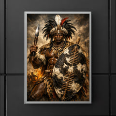 Shaka Zulu with iklwa and oxhide shield poster 5