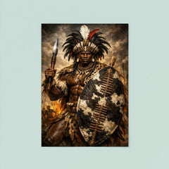 Shaka Zulu with iklwa and oxhide shield poster 8