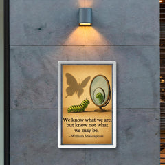 shakespeare quote caterpillar looks in mirror sees butterfly shadow inspiring poster poster 2