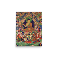 Shakyamuni Buddha poster on a plain backdrop in size 12"x16".