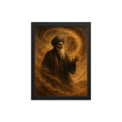 Shams Tabrizi and whirling dust storm framed print on a plain backdrop in size 12"x16".