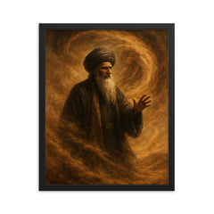 Shams Tabrizi and whirling dust storm framed print on a plain backdrop in size 16"x20".