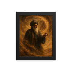 Shams Tabrizi and whirling dust storm framed print on a plain backdrop in size 8"x10".