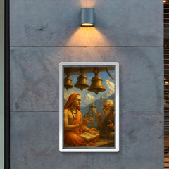 Shankara debating beneath Himalayan temple bells poster 2