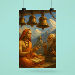 Shankara debating beneath Himalayan temple bells poster 6