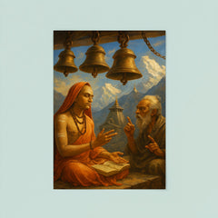 Shankara debating beneath Himalayan temple bells poster 8