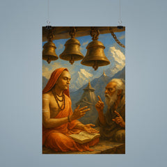 Shankara debating beneath Himalayan temple bells poster 9