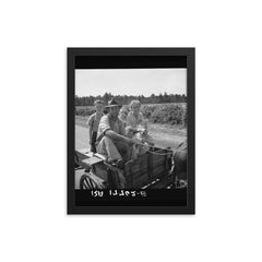Sharecropper family near Hazlehurst, Georgia by Dorothea Lange framed print on a plain backdrop in size 12"x16".