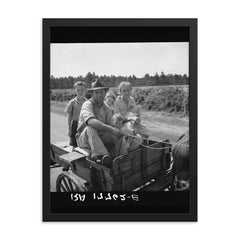 Sharecropper family near Hazlehurst, Georgia by Dorothea Lange framed print on a plain backdrop in size 18"x24".