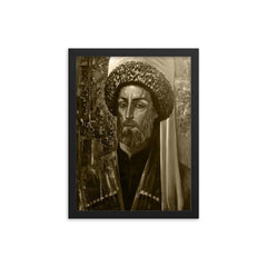 Sheikh Mansur framed print on a plain backdrop in size 12"x16".