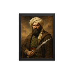 Sheikh Mansur framed print on a plain backdrop in size 12"x16".