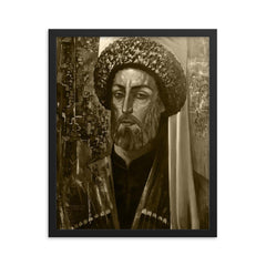 Sheikh Mansur framed print on a plain backdrop in size 16"x20".