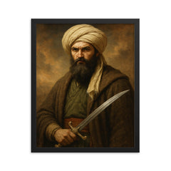 Sheikh Mansur framed print on a plain backdrop in size 16"x20".