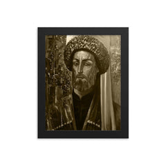 Sheikh Mansur framed print on a plain backdrop in size 8"x10".