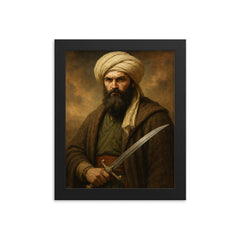 Sheikh Mansur framed print on a plain backdrop in size 8"x10".