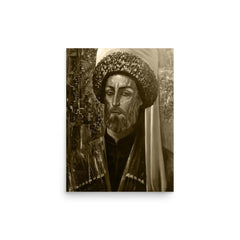 Sheikh Mansur poster on a plain backdrop in size 12"x16".