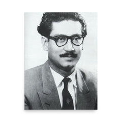 Sheikh Mujibur Rahman poster on a plain backdrop in size 18"x24".