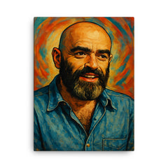 Shel Silverstein canvas print on a plain backdrop in size 18"x24".
