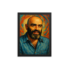 Shel Silverstein framed print on a plain backdrop in size 12"x16".