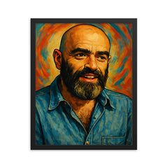 Shel Silverstein framed print on a plain backdrop in size 16"x20".