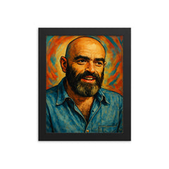 Shel Silverstein framed print on a plain backdrop in size 8"x10".