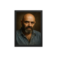 Shel Silverstein portrait framed print on a plain backdrop in size 12"x16".