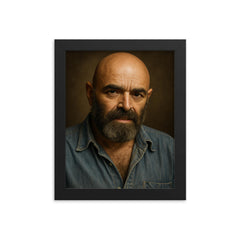 Shel Silverstein portrait framed print on a plain backdrop in size 8"x10".