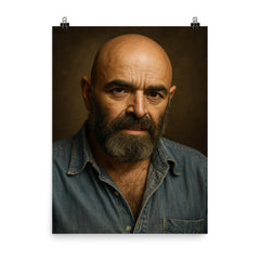 Shel Silverstein portrait poster on a plain backdrop in size 8"x10".
