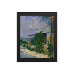 Shelter on Montmartre by Vincent van Gogh framed print on a plain backdrop in size 8"x10".