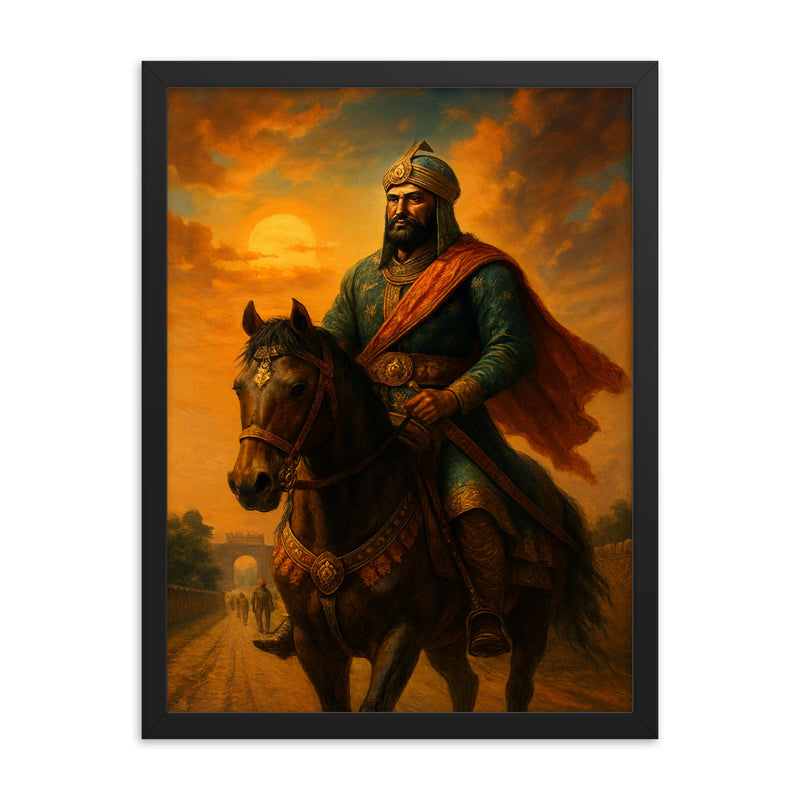 Sher Shah Suri on imperial highway framed print on a plain backdrop in size 18
