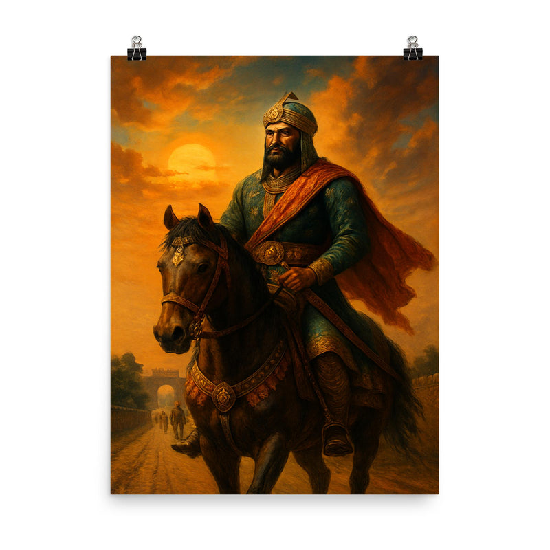 Sher Shah Suri on imperial highway poster on a plain backdrop in size 8