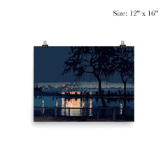 Shinobazu Pond at Night by Kawase Hasui, 1932 poster 3