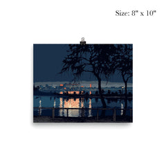 Shinobazu Pond at Night by Kawase Hasui, 1932 poster 4