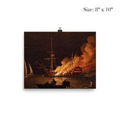 Ship on Fire at Night by Charles Brooking, c. 1756 poster 4