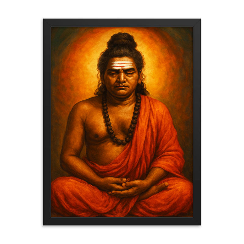 Shivabalayogi framed print on a plain backdrop in size 18