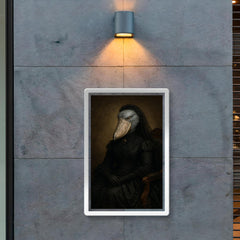Shoebill stork enthroned in Victorian mourning attire poster 2