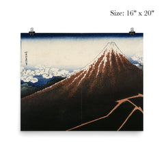 Shower Below the Summit by Hokusai poster 2