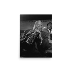 Sidney Bechet poster on a plain backdrop in size 12"x16".