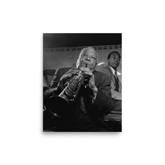 Sidney Bechet poster on a plain backdrop in size 8"x10".