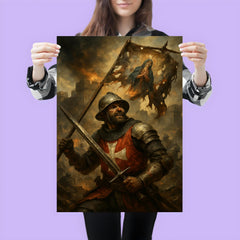 Siege of Malta defender under shattered saint banner poster 3